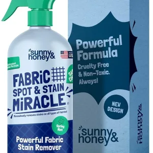 Sunny & Honey Upholstery Cleaner for Furniture - Carpet Stain Remover Spray - 32 Oz, Mint Scent - Pet & Baby Safe Fabric Cleaner